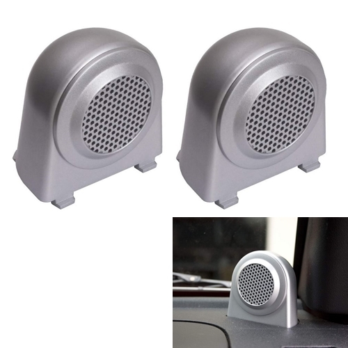 Jeep Wrangler JK 2pcs Set Tweeter Speaker Enclosures brushed Silver 07-10