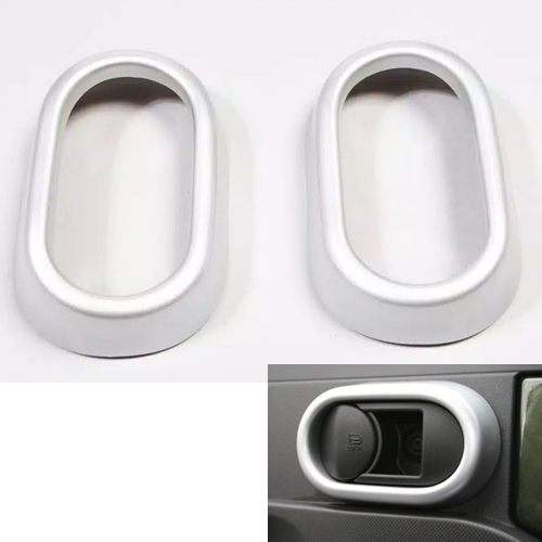 Jeep Wrangler JK 2pcs Set front Interior Door Handle Trim brushed silver 07-10