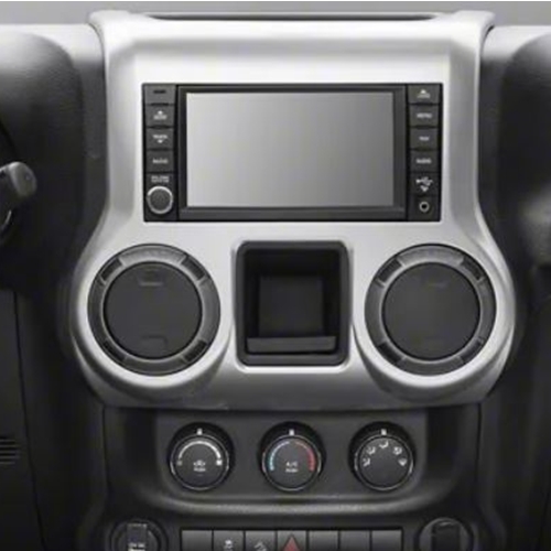 Jeep Wrangler JK  Blende Radio Konsole Armaturenbrett Silber gebürstet 11-18