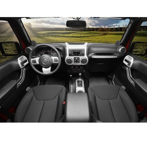 Jeep Wrangler JK 4türer Set Decor Blenden Innendecorblenden Silber gebürstet Automatikgetriebe 11-18