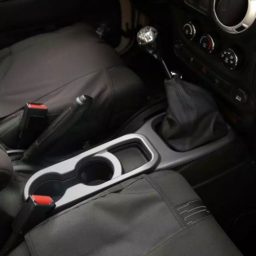 Jeep Wrangler JK Blende Schaltkulisse Getränkehalter Mittelkonsole vorne Grau Schaltgetriebe 11-18