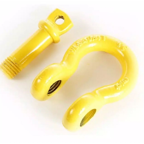 Jeep Universal 2er Set Schäkel Gelb pulverbeschichteter Stahl Ø 19mm Ring Ø 22mm Bolzen