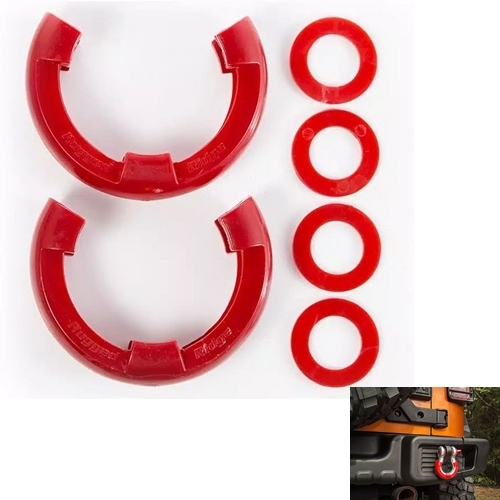 Jeep Universal Set Schäkel Schutz Isolator Rot Polyurethan für Ø 19mm Ring Ø 22mm Bolzen