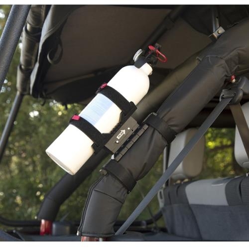 Jeep Wrangler JK Elite ALU fire extinguisher holder black on the roll bar 07-18