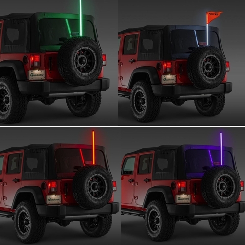 Jeep Wrangler JK 39" LED Leuchtstab Mehrfarbig mit Halterung & Fernbedienung Heckklappe 07-18