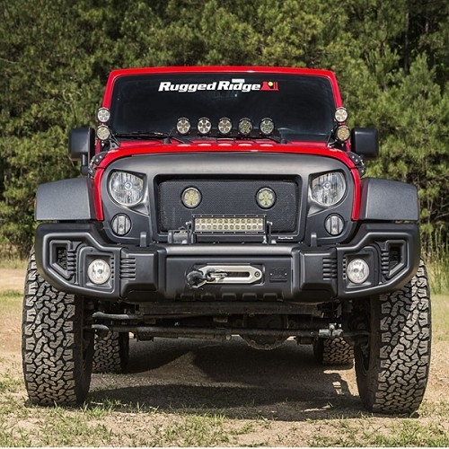 Jeep Wrangler JK Spartacus steel front bumper bumper black Rugged Ridge 07-18