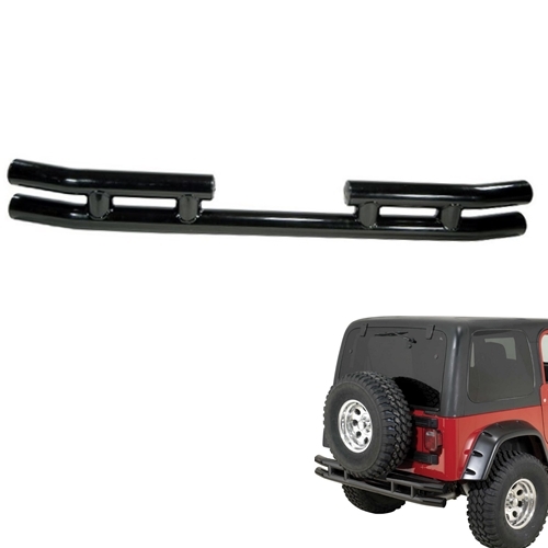 Jeep Wrangler YJ TJ 3" rear black Dual Tube Bumper 87-06