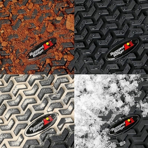 Jeep Compass MP 2er Set Fussmatten Fußmatten Fußraumwannen vorne schwarz All Terrain Rugged Ridge 18-20