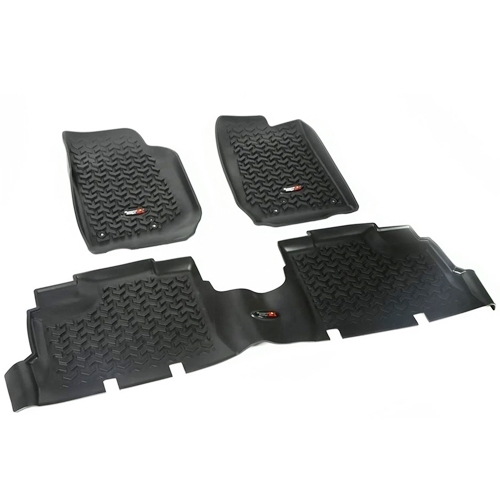 Jeep Wrangler JK 4türer Fussmatten Fußmatte Fußraumwannen 3teilig vorne & hinten Schwarz All Terrain Rugged Ridge 07-18