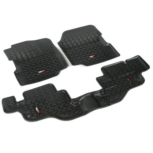 Jeep Wrangler YJ Set Fußmatten Gummimatten Fußraumwannen vorne & hinten All Terrain Rugged Ridge 87-95