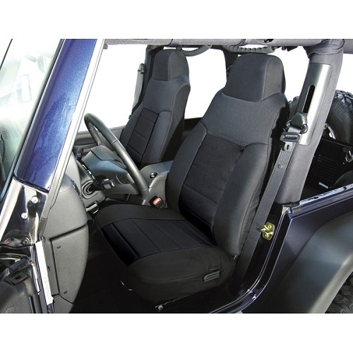 Jeep Wrangler TJ set seat covers front seat cover black poly cotton 03-06