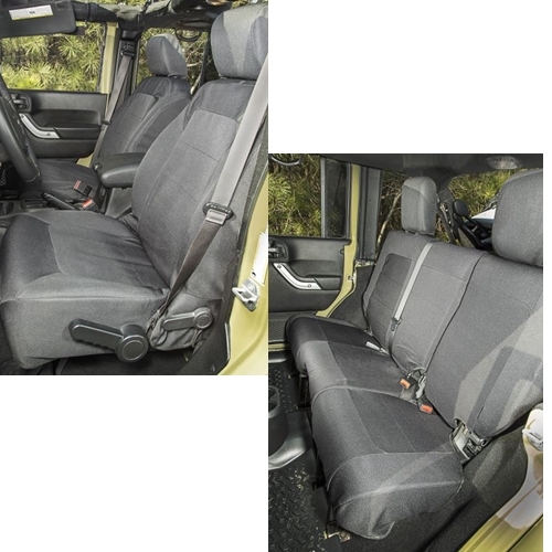 Jeep Wrangler JK 2-door Comlete Set Elite Ballistic Seat Covers black Rugged Ridge 11-18