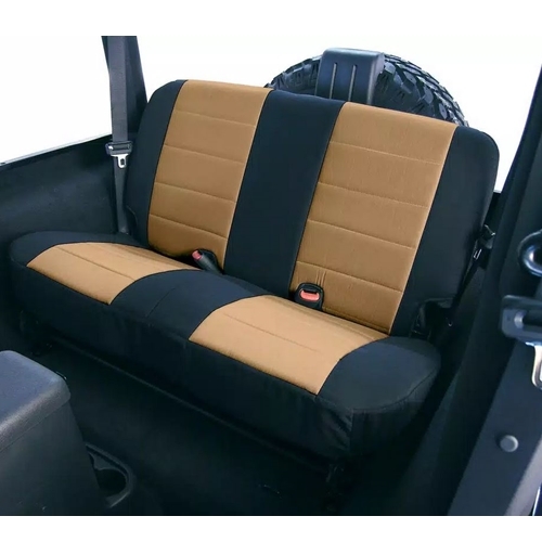 Jeep Wrangler TJ Neoprene rear Seat Cover Black TAN Black Rugged Ridge 03-06
