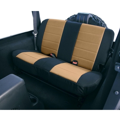 Jeep Wrangler TJ Polycotton Sitzbezug Rücksitz hinten TAN Schwarz Rugged Ridge 96-02