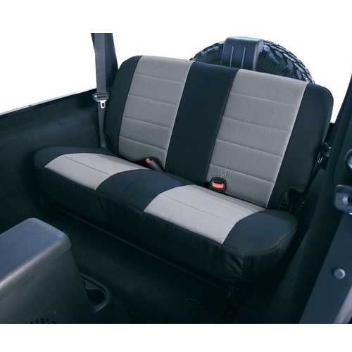 Jeep Wrangler TJ Polycotton Sitzbezug Rücksitz hinten Grau Schwarz Rugged Ridge 03-06