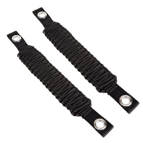 Jeep Wrangler JK 2er Set Paracord Haltegriffe Griffe Schwarz A-Säule 07-18