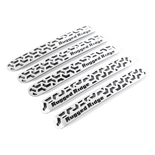 Jeep Wrangler JK 4-door inserts for door handles 5-piece brushed aluminum black contrast profile 07-18