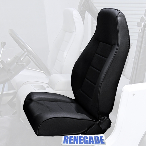 Jeep CJ Sitz vorne schwarz Black Denim mit Kopfstütze und verstellbarer Rückenlehne Rugged Ridge 76-86