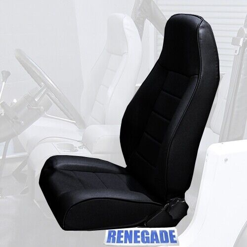 Jeep Wrangler YJ Sitz vorne schwarz Kunstleder mit Kopfstütze und verstellbarer Rückenlehne Rugged Ridge 87-95
