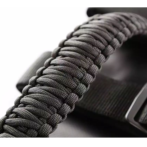 Jeep Wrangler JK 2er Set Paracord Haltegriffe Griffe Schwarz am Überrollbügel Rugged Ridge 07-18