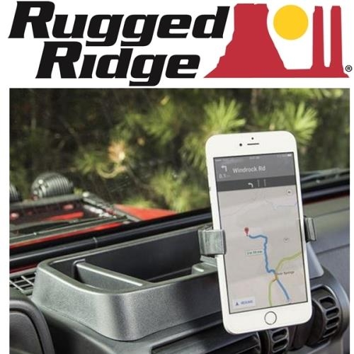 Jeep Wrangler TJ console dashboard shelf with cell phone holder navigation holder Rugged Ridge 96-06