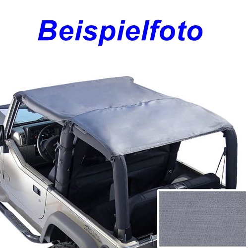 Jeep CJ Wrangler YJ Bikini Top Island Topper Roll Bar Top Grau Denim 76-91