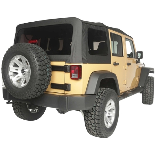Jeep Wrangler JK 4-door XHD Replacement Soft Top with tinted windows Black Diamond 10-18