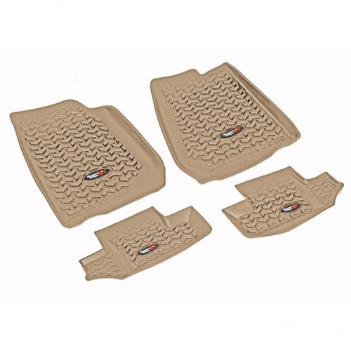 Jeep Wrangler JK 2türer Set Fußmatten Fußraumwannen braun Tan vorne hinten All Terrain 07-17