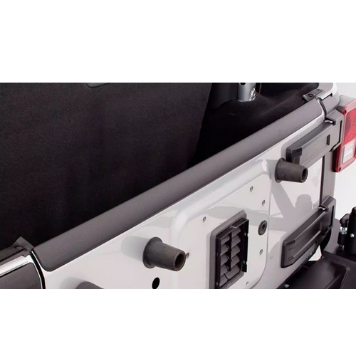 Jeep Wrangler JK 2er Steinschlagschutz Protector Motorhaube & Hecktür Schwarz Strukturiert Bushwacker 07-18