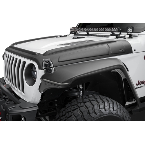 Jeep Wrangler JL 3er Steinschlagschutz Motorhaube Schwarz Strukturiert Bushwacker 18-26