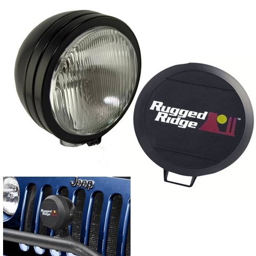 5" Offroad HID Nebel Zusatzscheinwerfer rund mit Abdeckcover Rugged Ridge