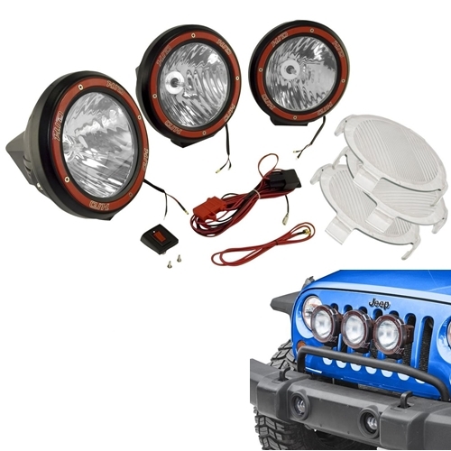 3er Set 5" Off-Road HID Zusatzscheinwerfer rund 35 Watt Rugged Ridge