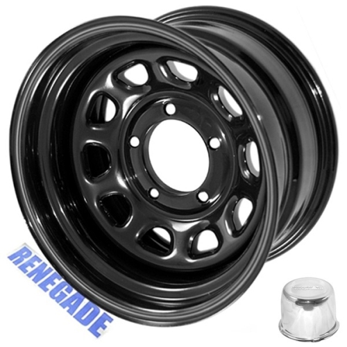 Jeep Wrangler JK JL one Black D-Window Wheel 17 inch X 9 inches 5 x 5-inch bolt pattern 07-