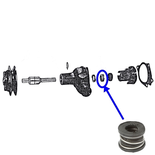 Jeep Willys M38 M38A1 4-134 Motor Gummi Dichtung mit Feder Shaft Wasserpumpe 50-66