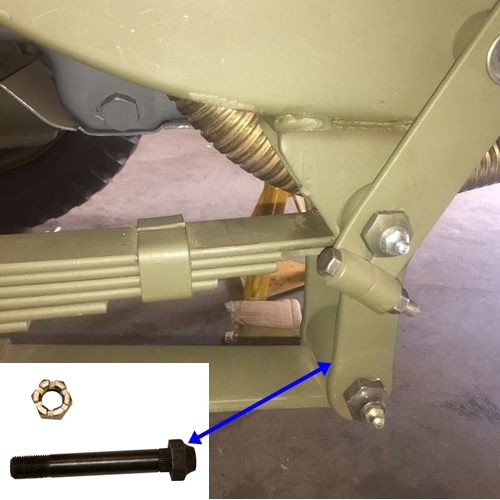 Jeep Willys MB Ford GPW Bolzen Hilfsfeder Blattfeder Hilfsfederbolzen vorne 96mm 42-45