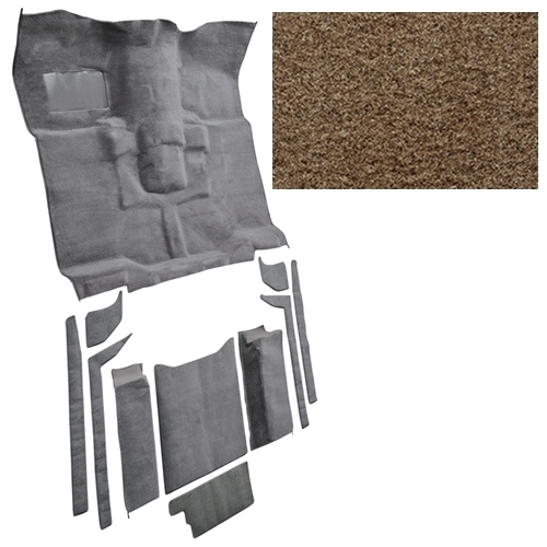 Jeep Wrangler YJ Cutpile Original Style Standard Carpet Complete Set Footwell & Trunk Cognac 87-95