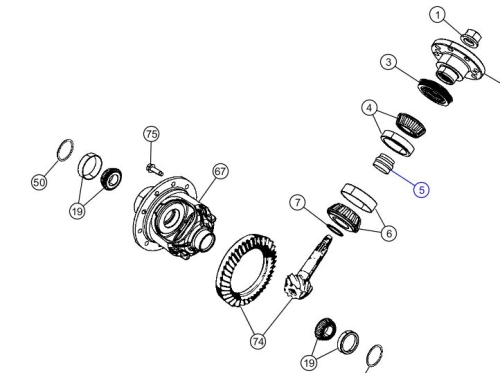 Jeep Wrangler JL Stauchhülse Differential Eingang Dana 44 AdvanTEK Vorderachse Spicer 18-