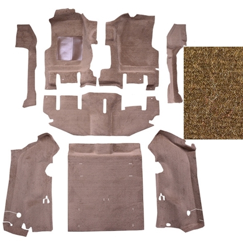 Jeep Wrangler TJ Cutpile Original Style Standard Carpet Complete Set Footwell & Trunk Dark Saddle 96-02