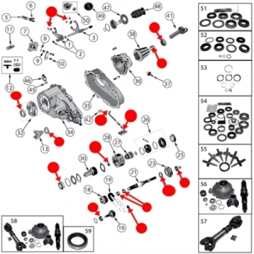 Jeep Wrangler TJ Masterkit Reparatursatz Lager & Dichtungen NP231 Verteilergetriebe 96-06