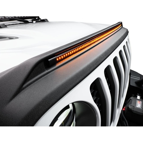 Jeep Wrangler JK Aeroskin Windabweiser Steinschlagschutz Insektenschutz mit LED Leiste Motorhaube Husky Liners 07-18