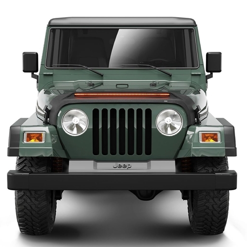 Jeep Wrangler TJ Aeroskin Windabweiser Steinschlagschutz Insektenschutz mit LED Leiste Motorhaube Husky Liners 96-06