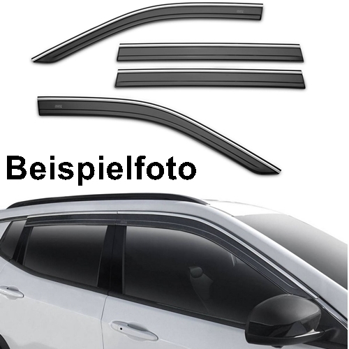 Jeep Cherokee KL Low Profile Side Window Deflectors Smoke with Chrome Trim Husky Liners 14-23