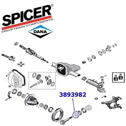 Jeep Grand Cherokee ZJ ZG Anlaufscheibe innen Kegelrad Dana 30 Vorderachse Spicer 92-96