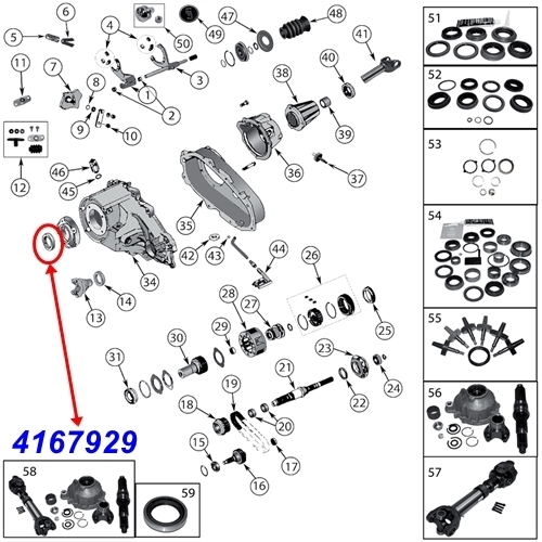 Jeep Cherokee XJ Simmerring Eingang NP231 Verteilergetriebe 91-01