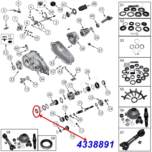 Jeep Wrangler YJ front Input Bearing NP231 Transfer Case 87-95