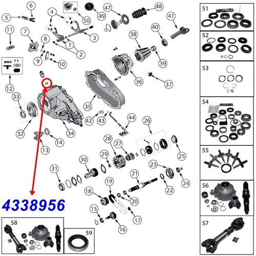 Jeep Grand Cherokee ZJ ZG O-ring seal four-wheel switch vacuum switch NP231 transfer case 93-98