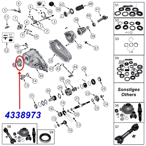 Jeep Cherokee Liberty KJ Lager Halter Lagerhalter Eingang vorne NP231 Verteilergetriebe 02-07