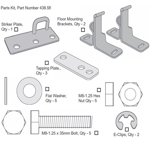 Jeep CJ Bracket & Screws Complete Set for the Rear Seat Bench Bestop 55-86