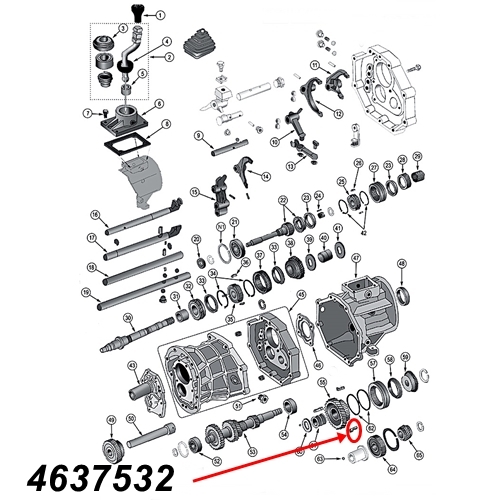 Jeep Wrangler TJ 5th Gear Synchro Key AX15 manual Transmission 96-99