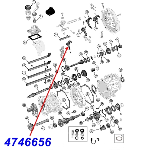 Jeep Wrangler YJ Schaltgabel 5. Gang AX5 Schaltgetriebe 02.04.93-95
